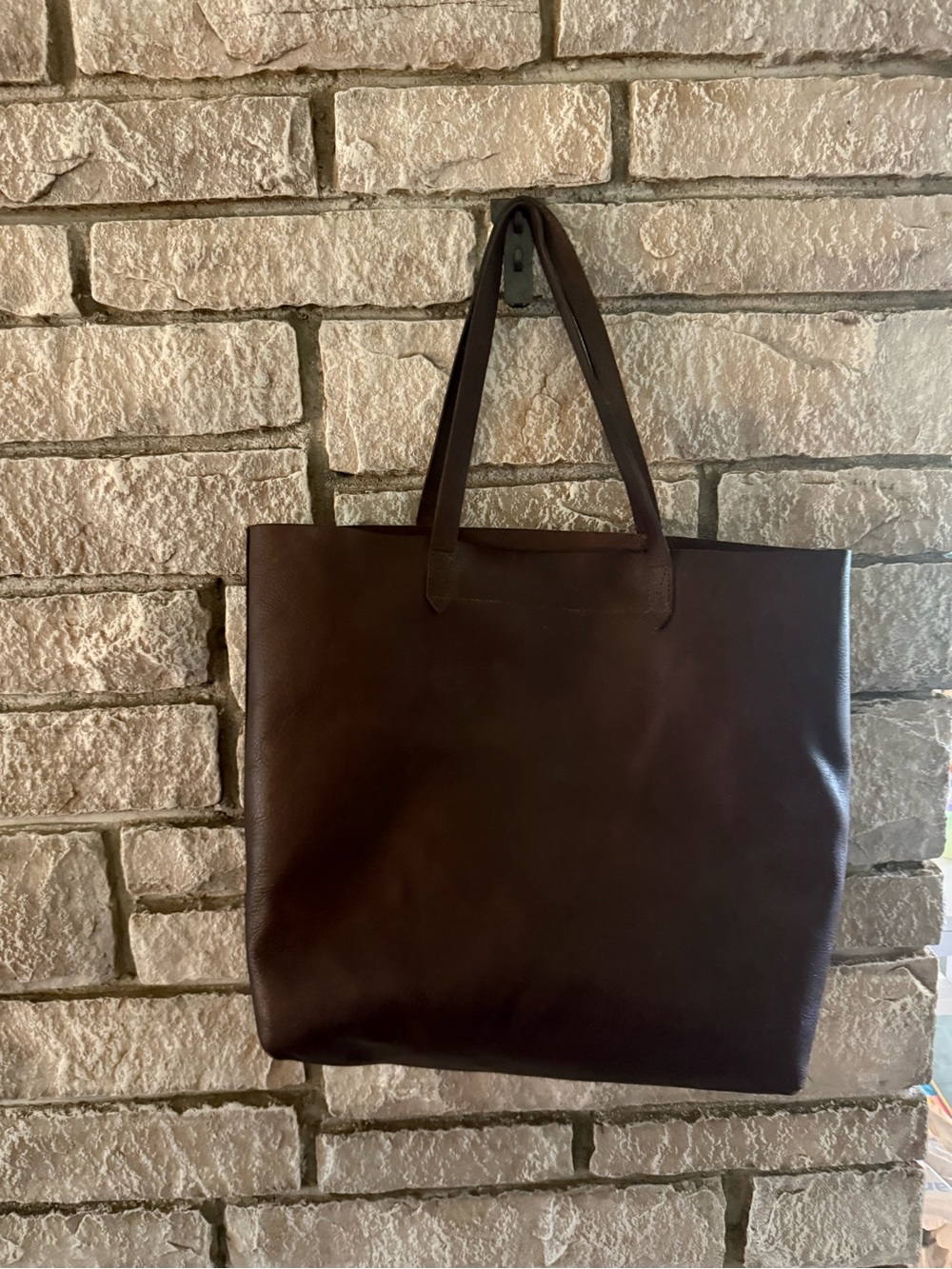 Madewell Dark Brown Transport Tote with Gold Monogram - Picture 2 of 2